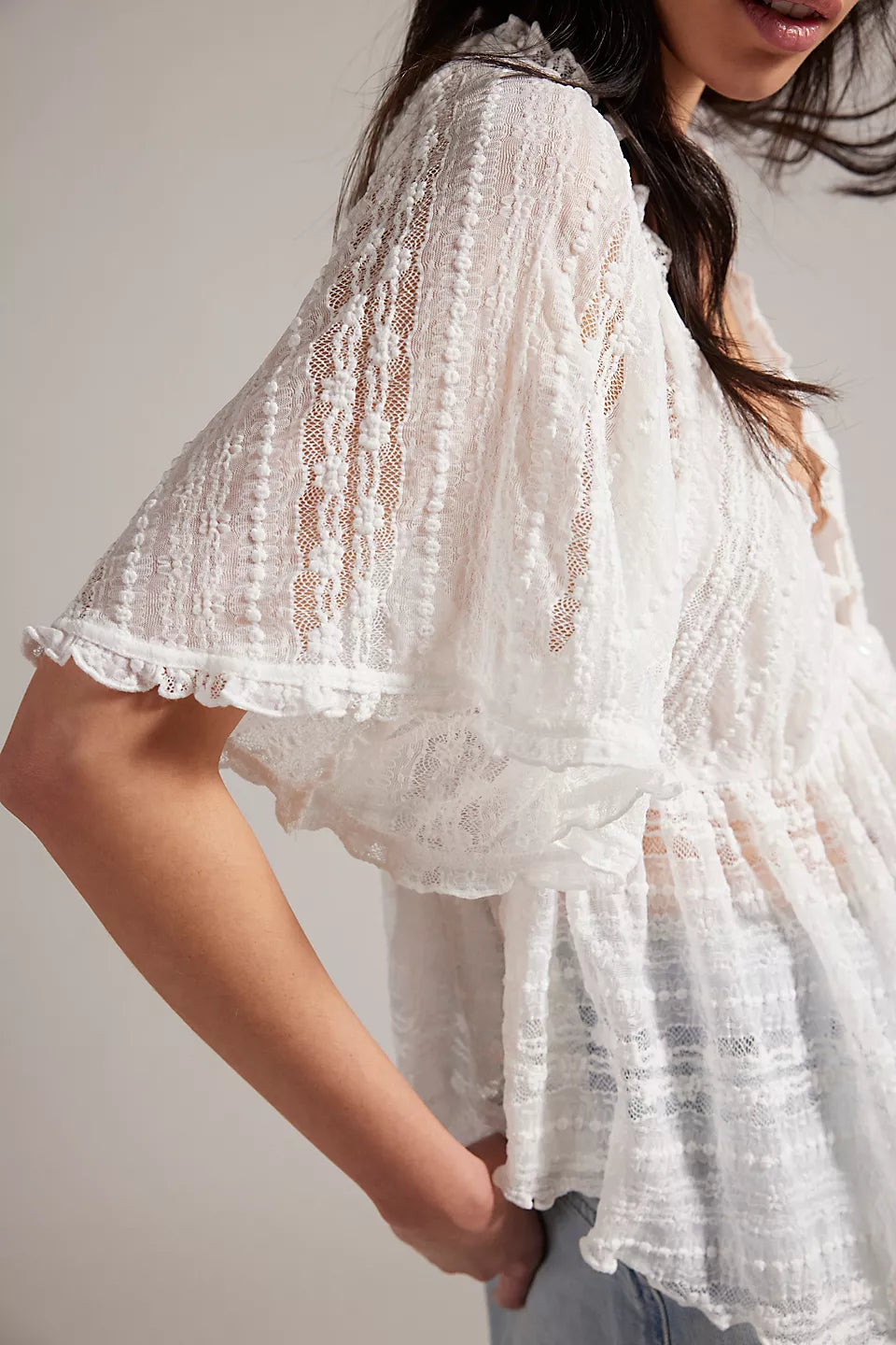 Free People - In Your Dreams Lace Top - Ivory