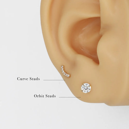 Au Naturale Jewelry - Curve Studs - Gold