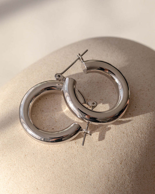 LUV AJ - Baby Amalfi Tube Hoops - Silver