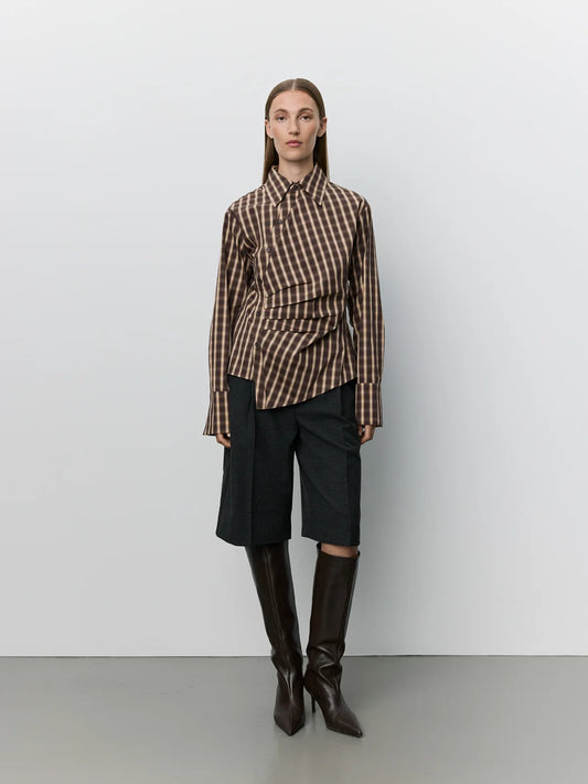 Sofie Schnoor - Paigesw Check Asymmetric Shirt