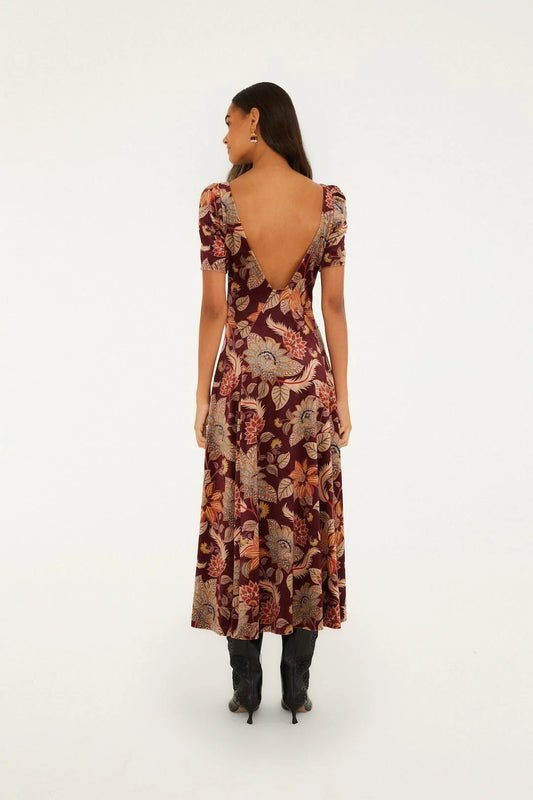 FARM Rio - Delhi Floral Velvet Maxi Dress