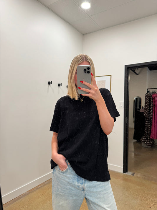 Donni - Pointelle Oversized Tee - Jet