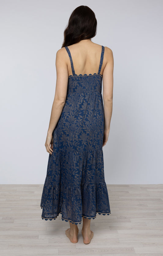 Juliet Dunn London - Swing Dress in Gold Block Print