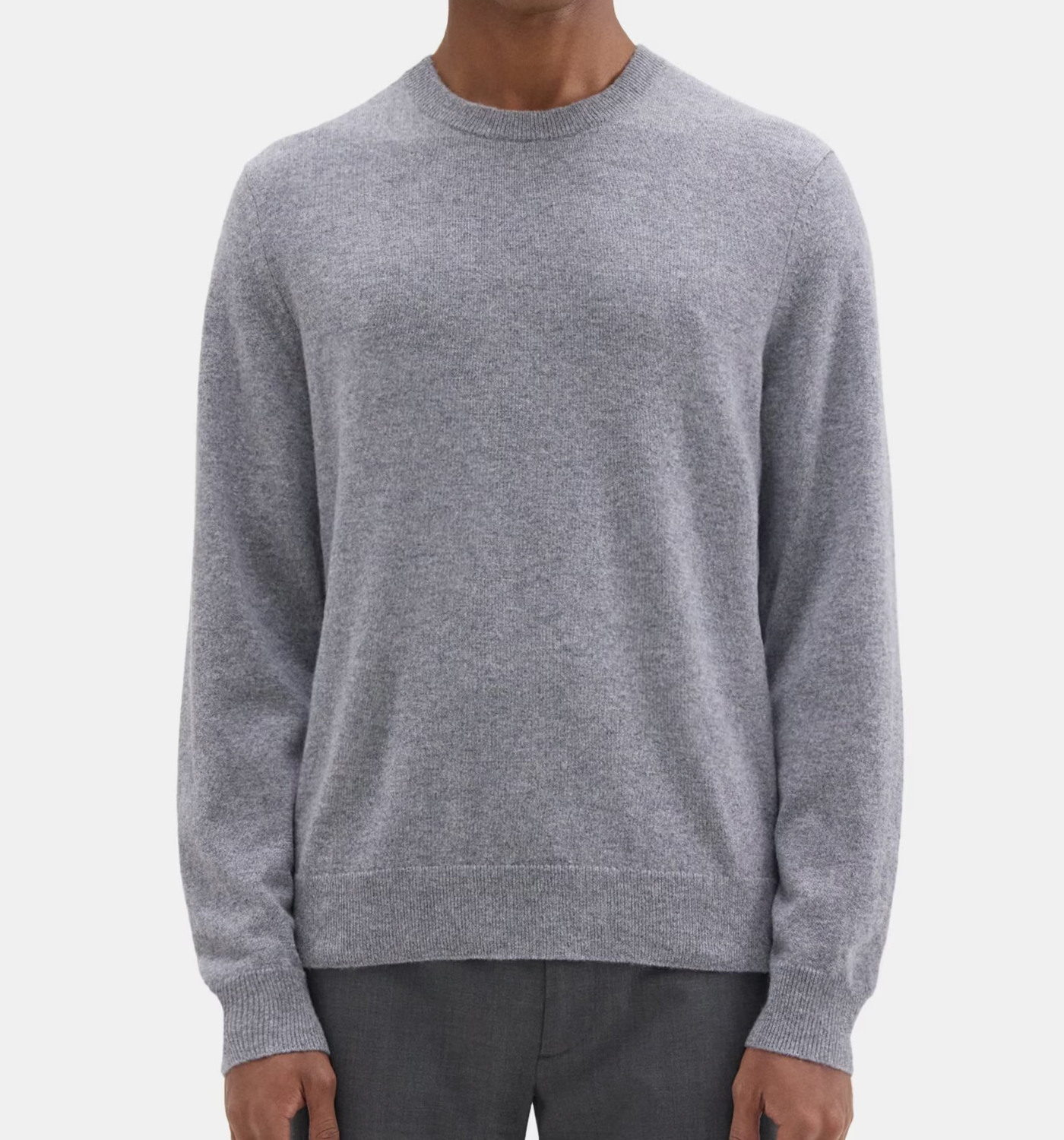 Theory - Men's Grey Crewneck Sweater in Cashmere