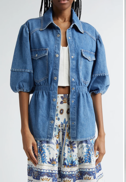 FARM Rio - Denim Puffing sleeve Shirt