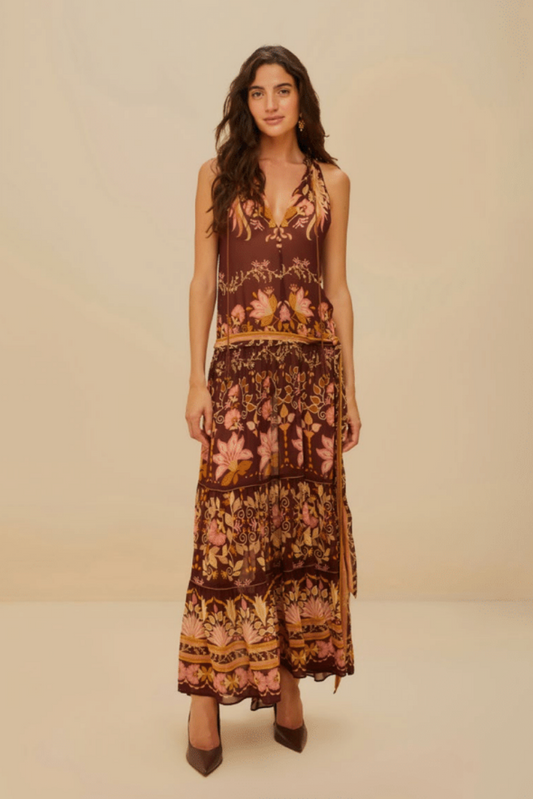 FARM Rio - Bella Burgundy Maxi Dress