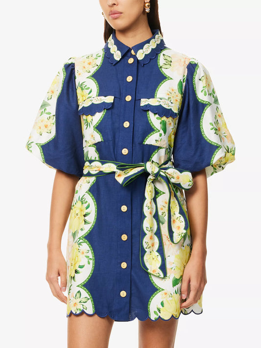 FARM Rio - Amazon Garden Cream Mini Dress