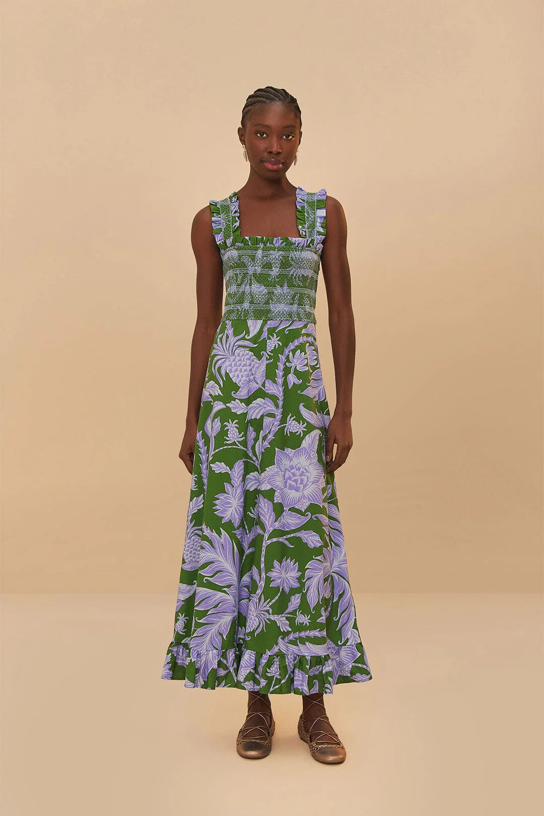 FARM Rio - Tropical Swing Green Midi Dress
