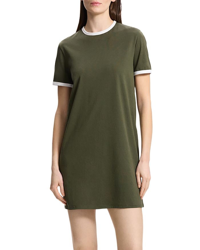Theory - Ringer Tee Dress - Dark Olive/White KB Style Theory - Ringer Tee Dress - Dark Olive/White KB Style