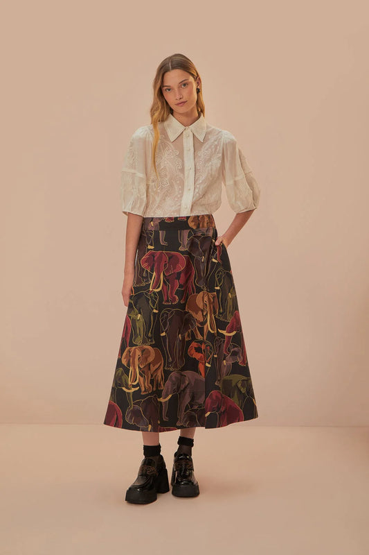 FARM Rio - Embroidered White Blouse