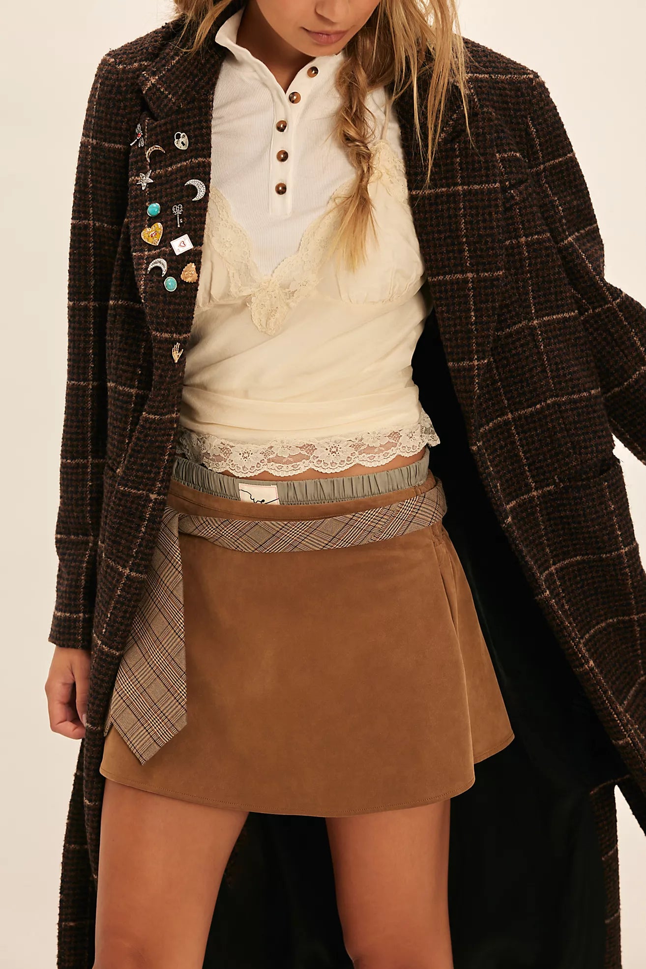 Free People - We The Free Paradise Found Suede Skort