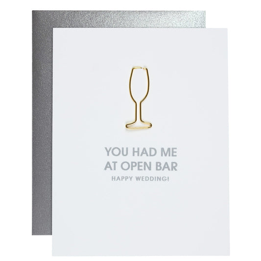 Chez Gagné - Open Bar Wedding Card