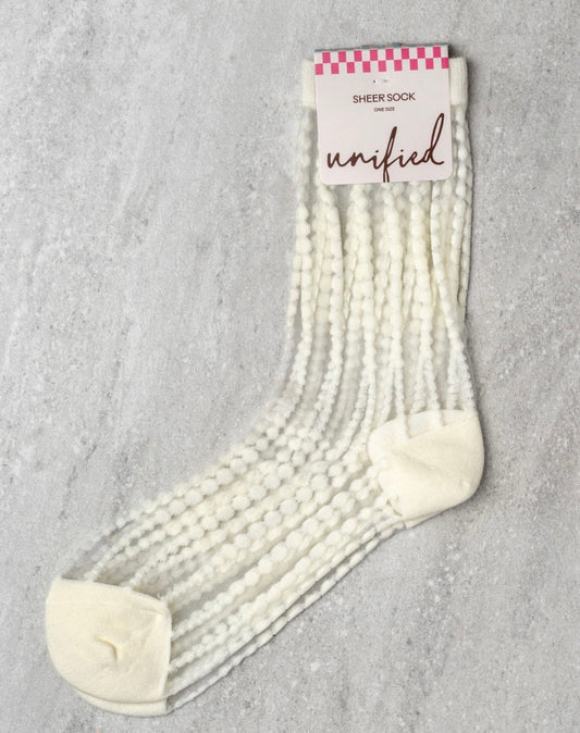 Unified - Sheer Bubble Socks - Ivory