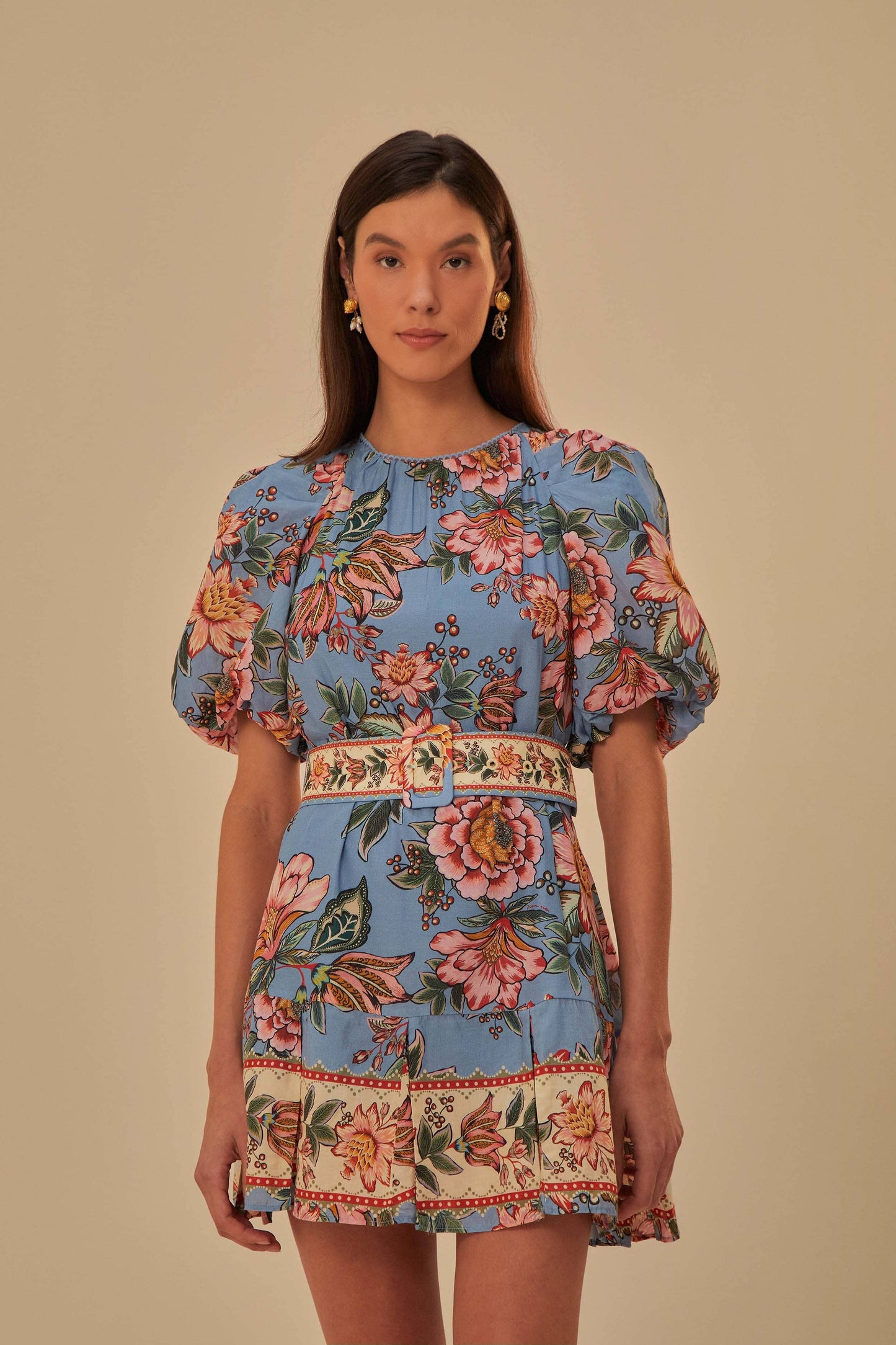 FARM Rio - Wonderful Bouquet Belted Mini Dress