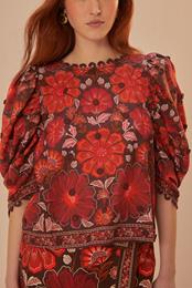 FARM Rio - Gigi Tapestry Brown Blouse