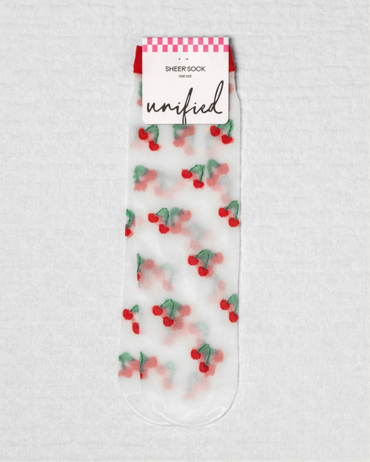 Unified - Sheer Fruit Socks - Cherry