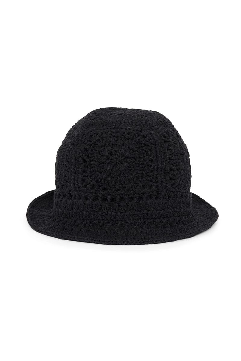 Faithfull The Brand - Cala Bianca Crochet Hat -  Black