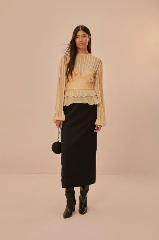 FARM Rio - Black Midi Skirt