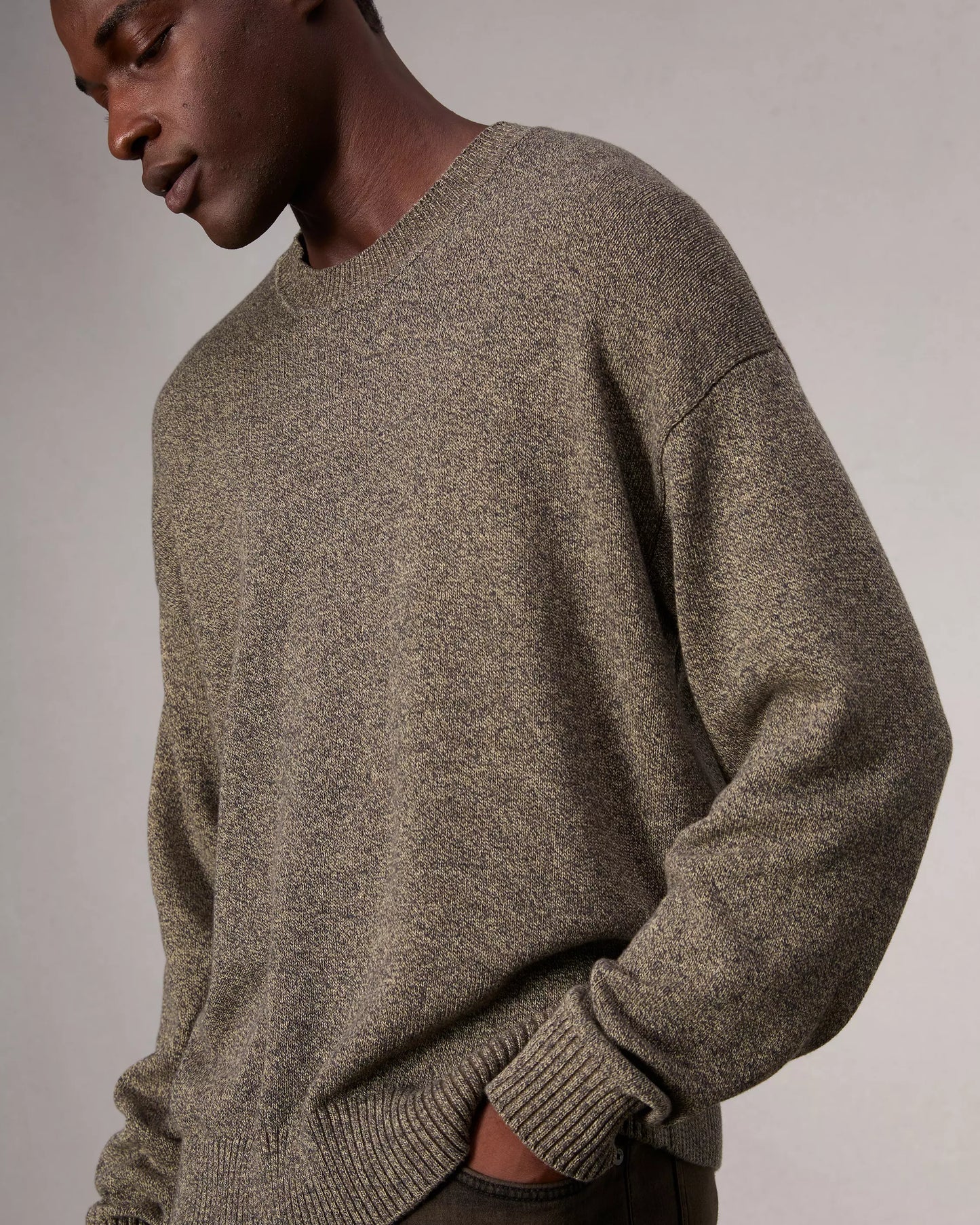 Rag & Bone - Dexter Marled Cotton Crewneck - Army Multi