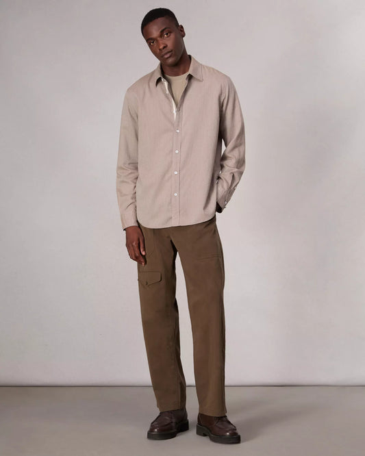 Rag & Bone - Finch Textured Shirt - Khaki Stripe