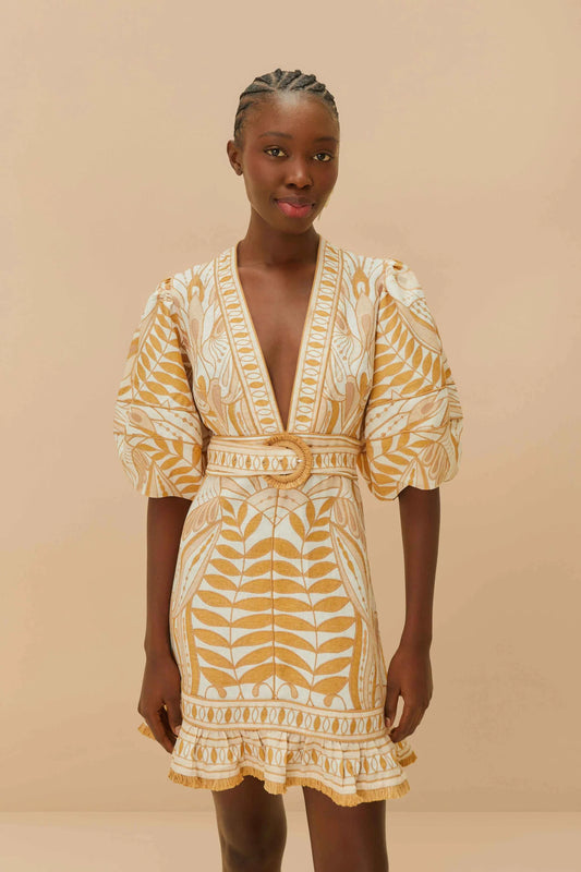 FARM Rio - Lace Nature Mini Dress
