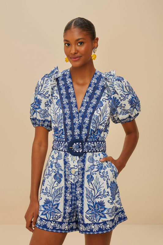 FARM Rio - Shell Garden Off-White Romper