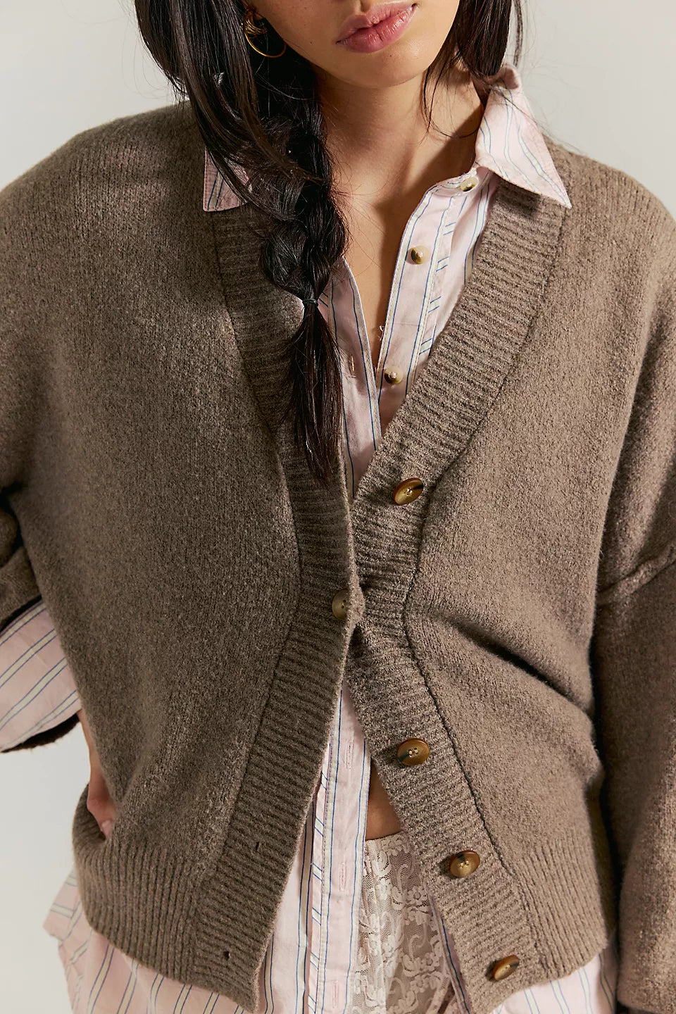Free People - Cool of the Night Cardi - Mocha