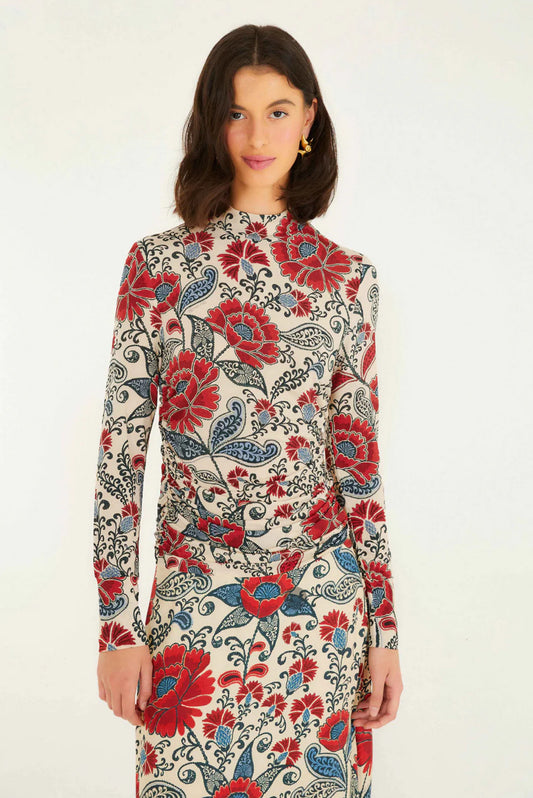 FARM Rio - Francesca Sand Jersey Blouse