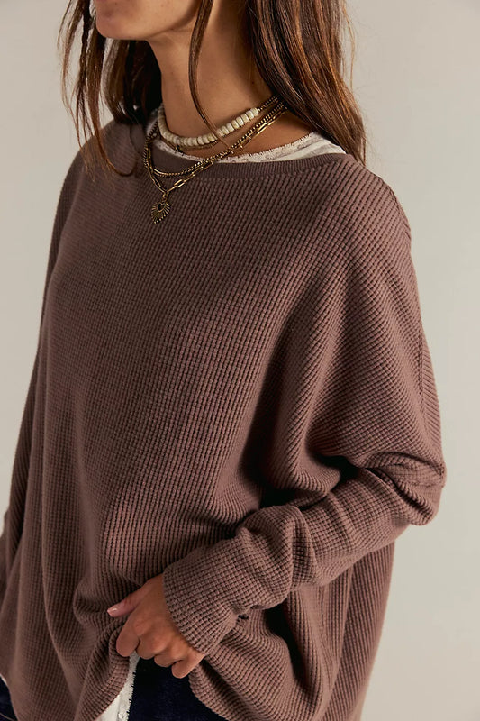 Free People Latte Blues Thermal - Leafless Tree