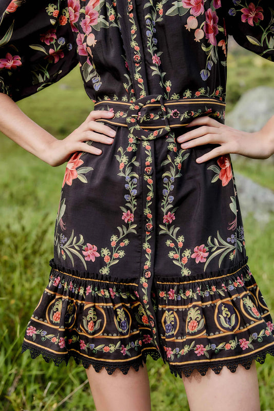 FARM Rio - Belle Garden Black Mini Dress