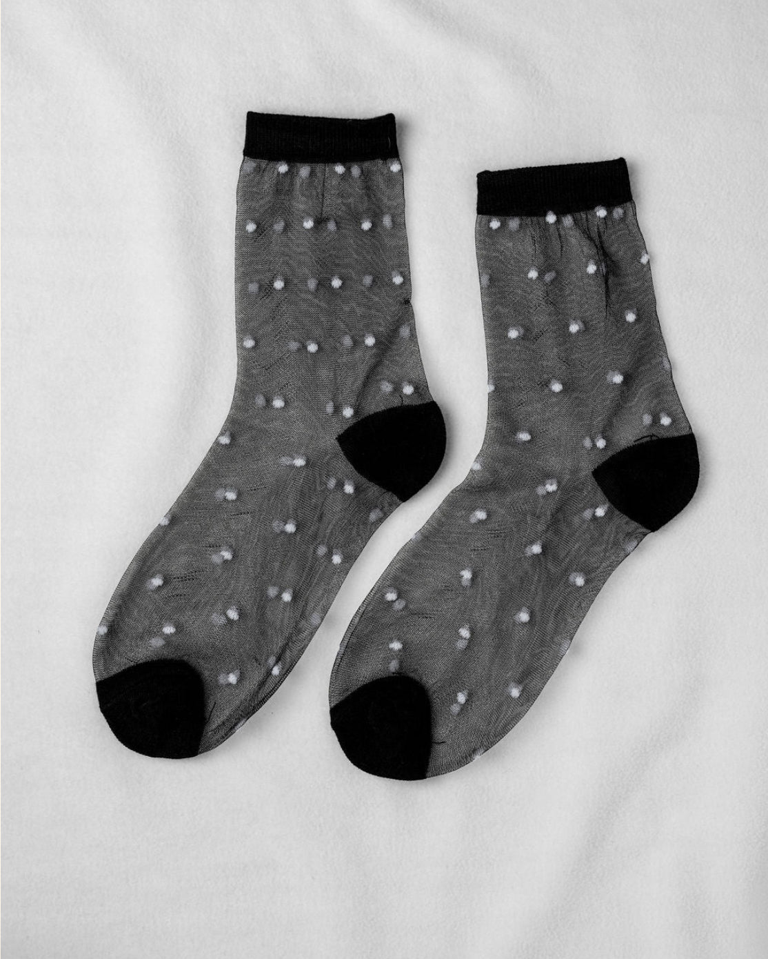 Unified - Sheer Dots Socks - Black
