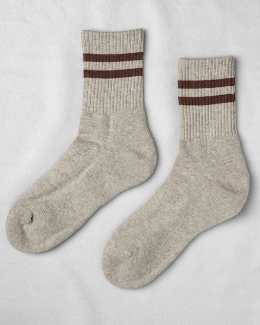 Unified - Gym Socks - Oat Cocoa Stripe