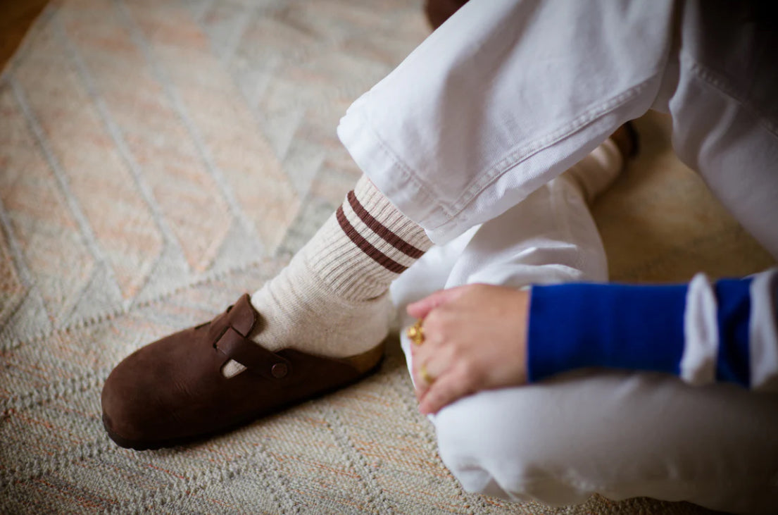 Unified - Gym Socks - Oat Cocoa Stripe
