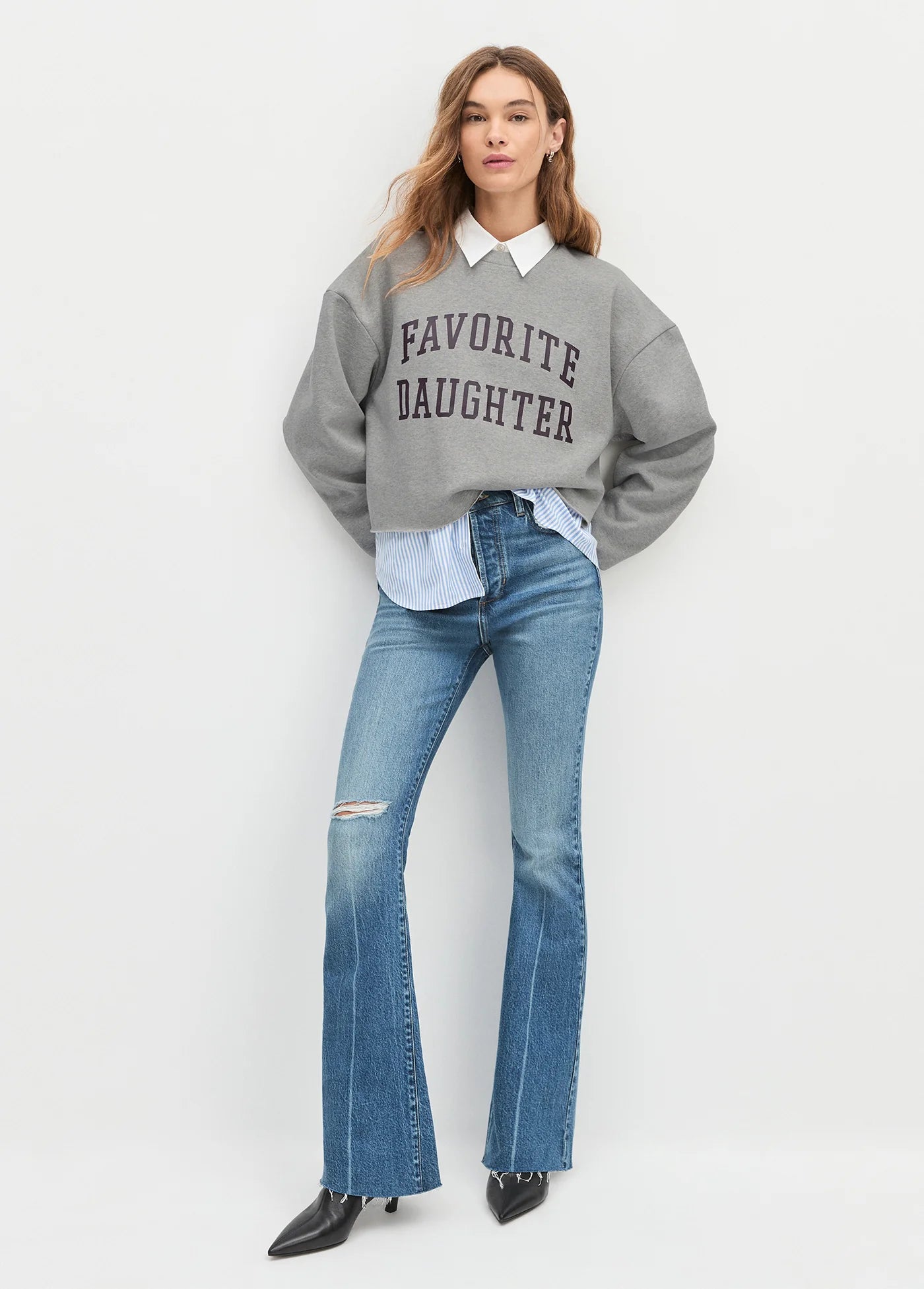 Favorite Daughter - Cropped Collegiate Sweatshirt
