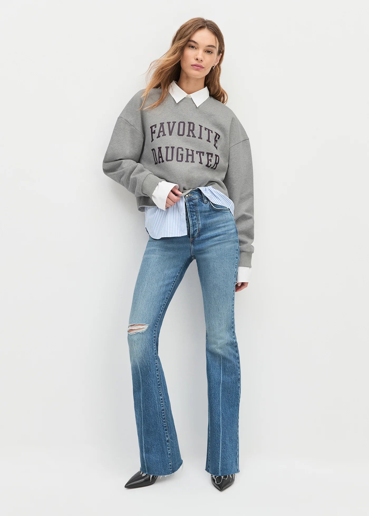 Favorite Daughter - Cropped Collegiate Sweatshirt