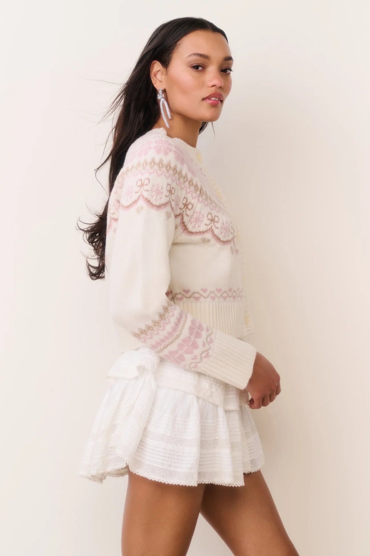 LOVESHACKFANCY - Shantae Cardigan - Pink Champagne