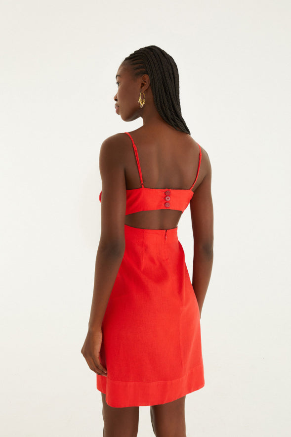 FARM Rio - Red Flower Mini Dress