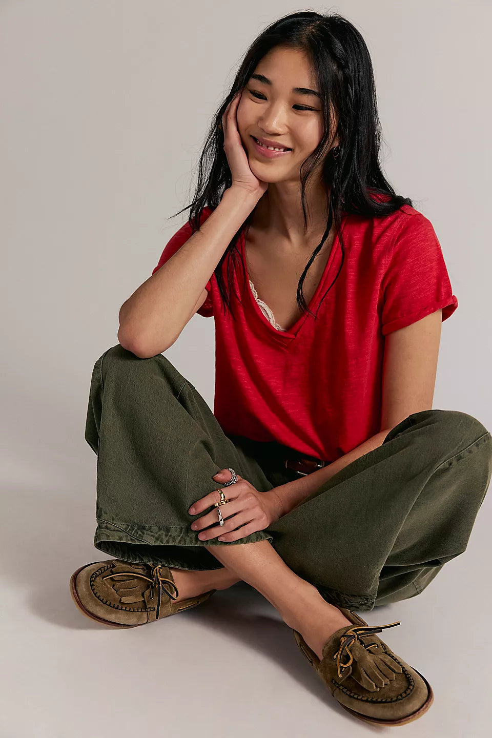 Free People - Take 2 Tee - Racing Red