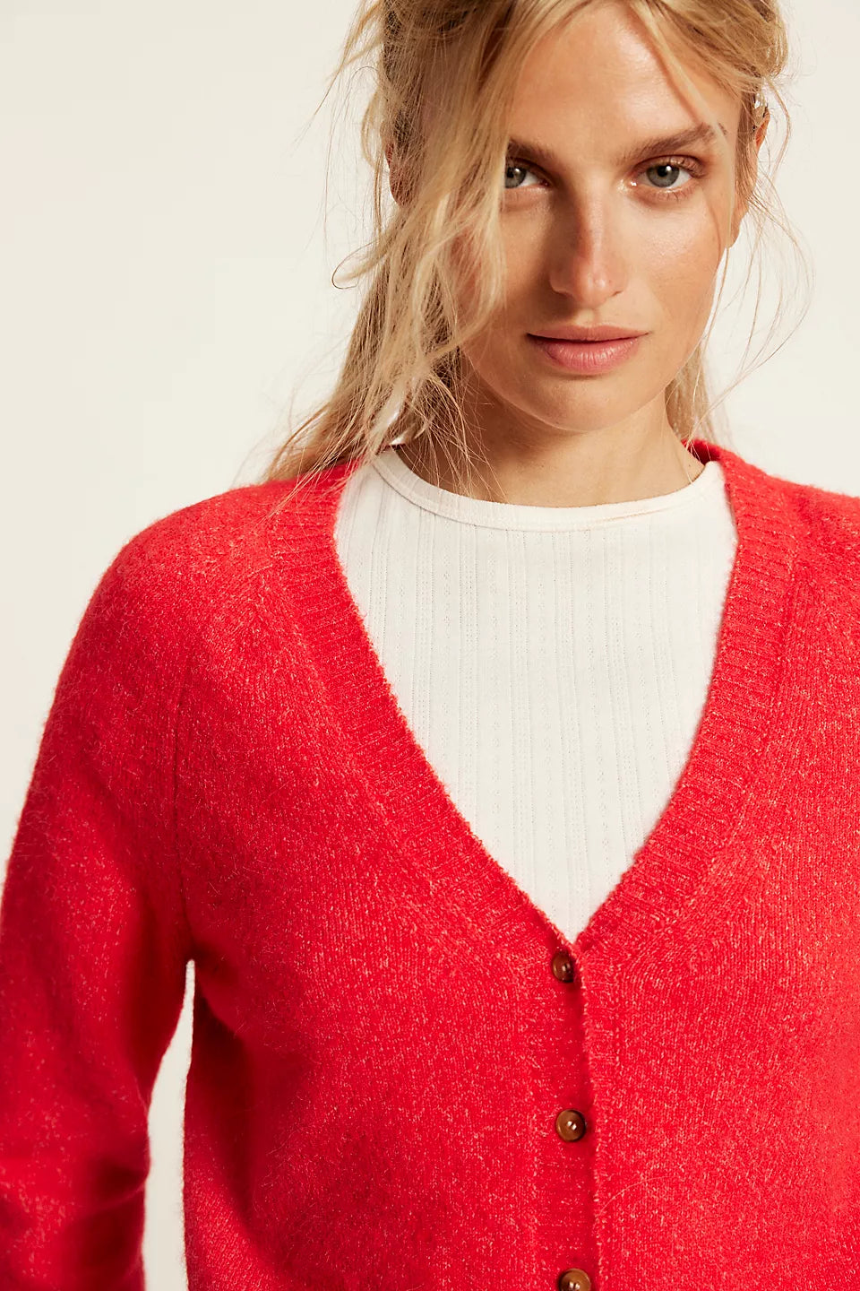 Free People - School Girl Cardi - Cherry Pop