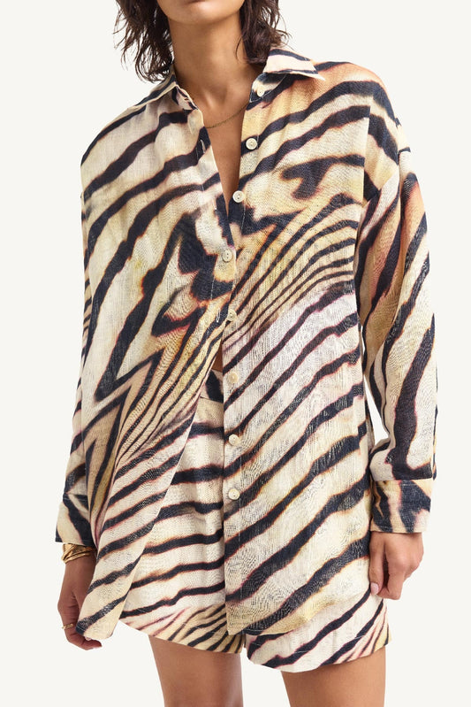 Vitamin A - Playa Boyfriend Shirt - Shell Stripe