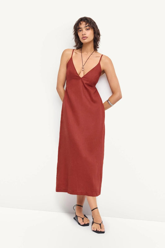 Vitamin A - Zella Dress - Deep Madder