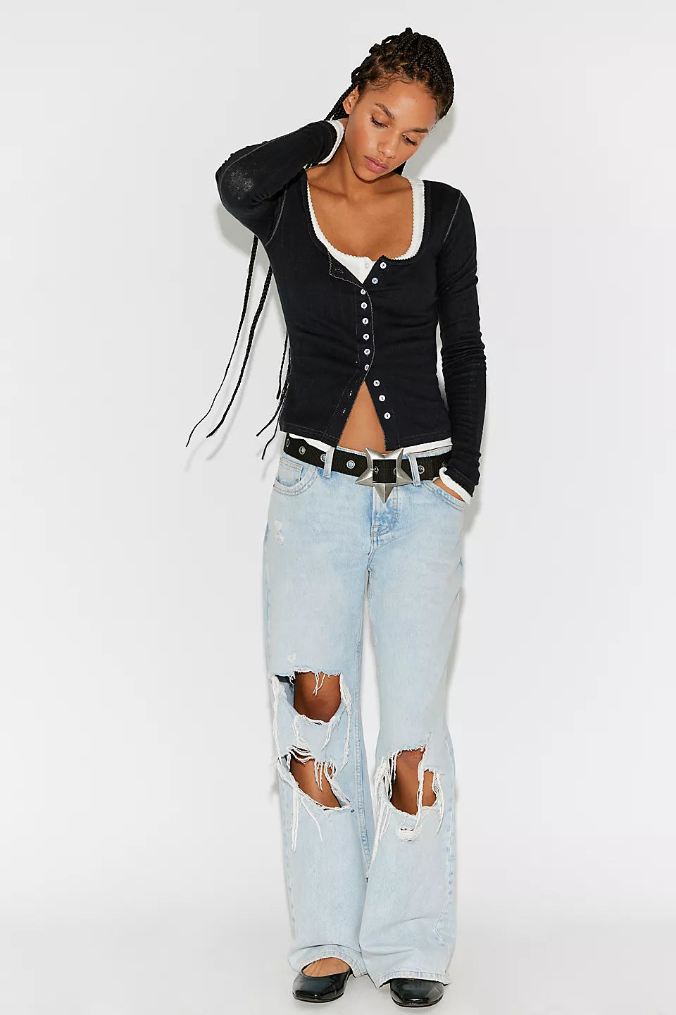 Free People - End Game Pointelle Long Sleeve