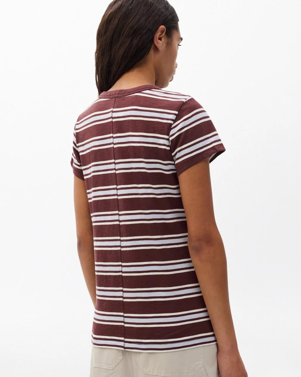 Rag & Bone - Slub Striped Tee - Brown Blue Multi