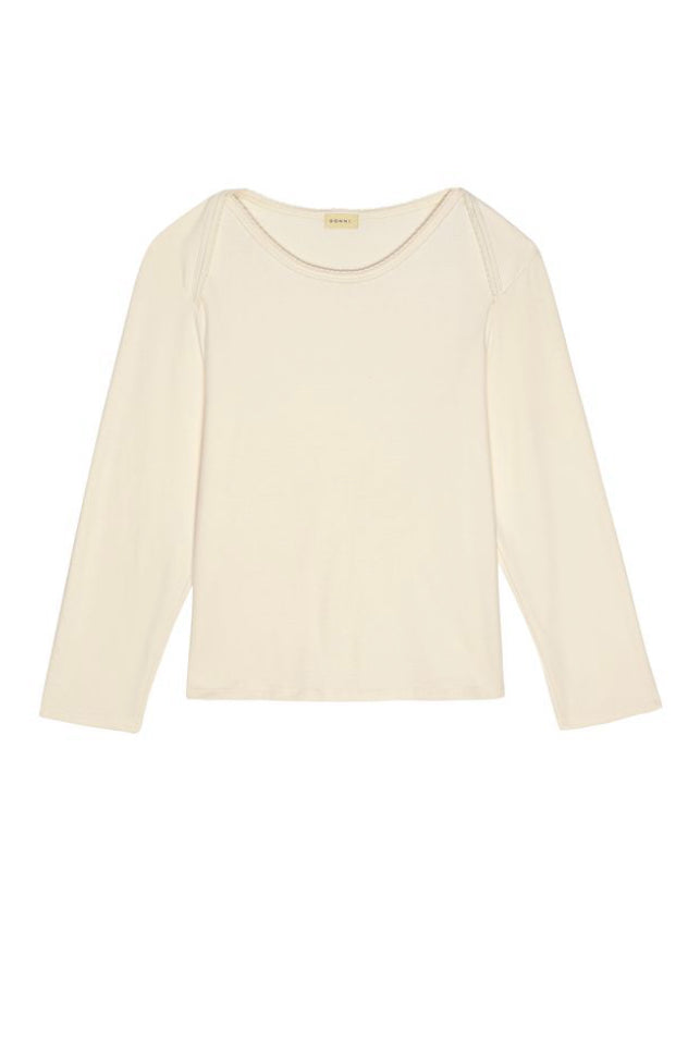 Donni - Baby Rib Envelope Top - Cream