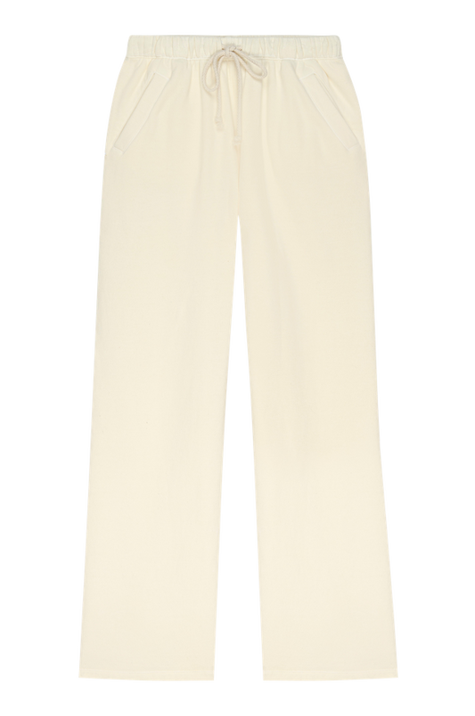 Donni - Eco Fleece Wide Leg Sweatpant - Cream