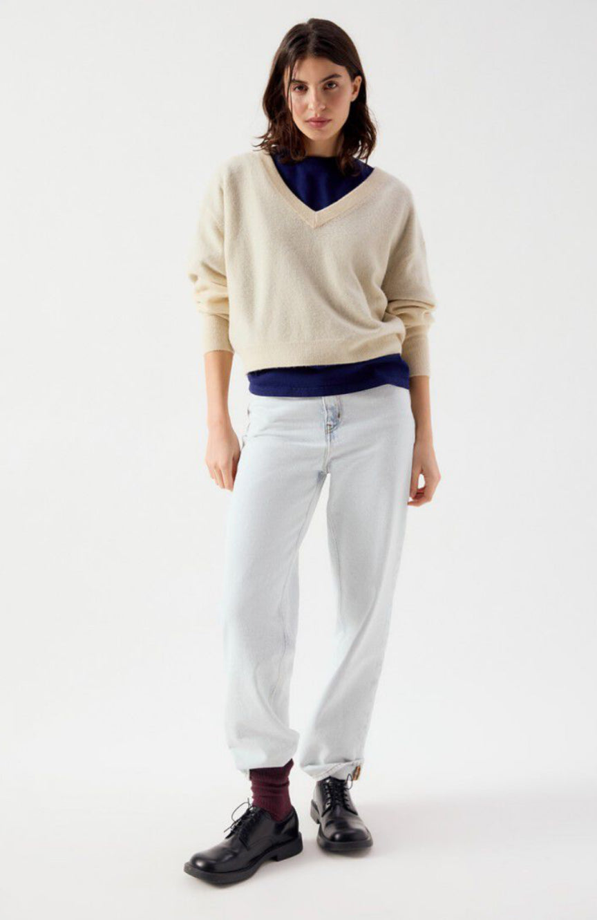 American Vintage - Raxow V-Neck Jumper - Natural