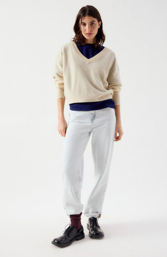 American Vintage - Raxow V-Neck Jumper - Natural