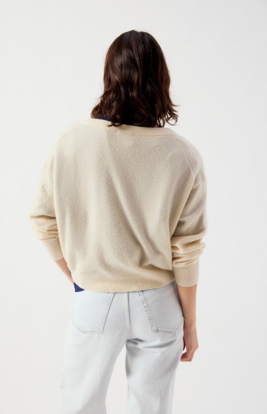 American Vintage - Raxow V-Neck Jumper - Natural