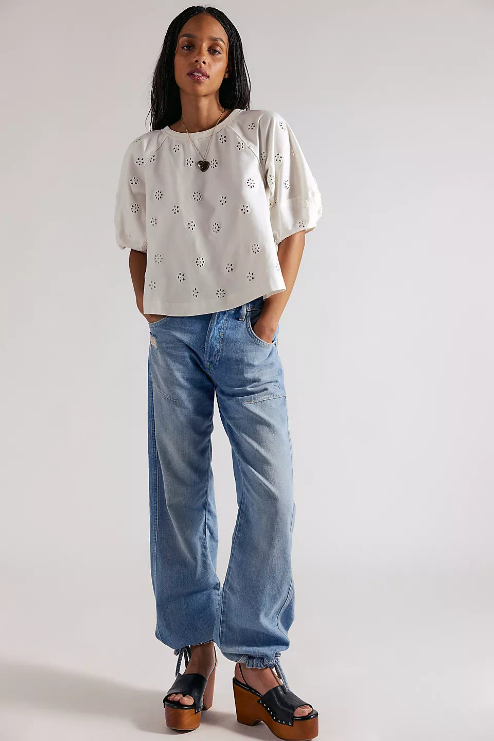 Free People - Jessie Eyelet Tee