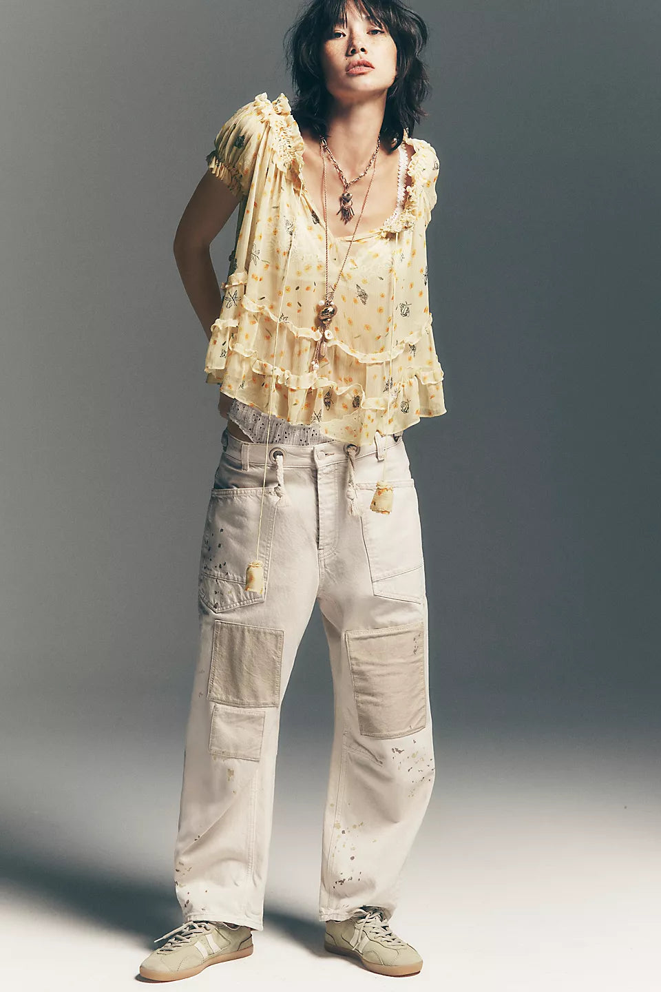 Free People - Moxie Low-Slung Barrel Jeans - White